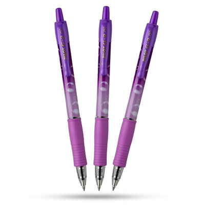 Pilot G2-07 - Bubbles - Violet - Blue Ink - Pack of 3