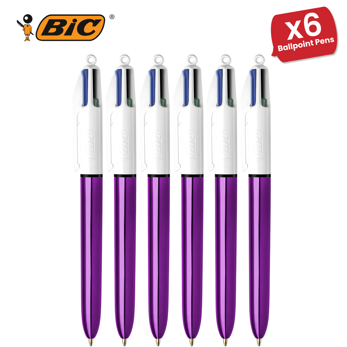 Bic 4 Colour Shine - Purple - Single Pen