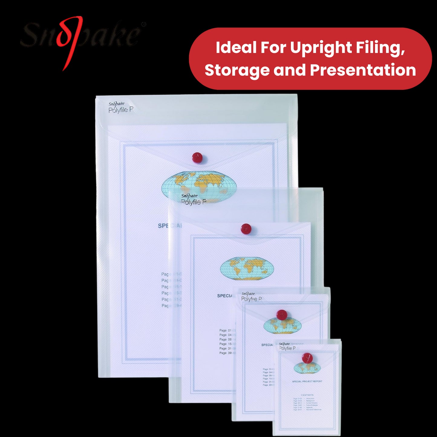 Snopake Polyfile Portrait Wallet A4 Clear - Durable Document Storage Pack of 5