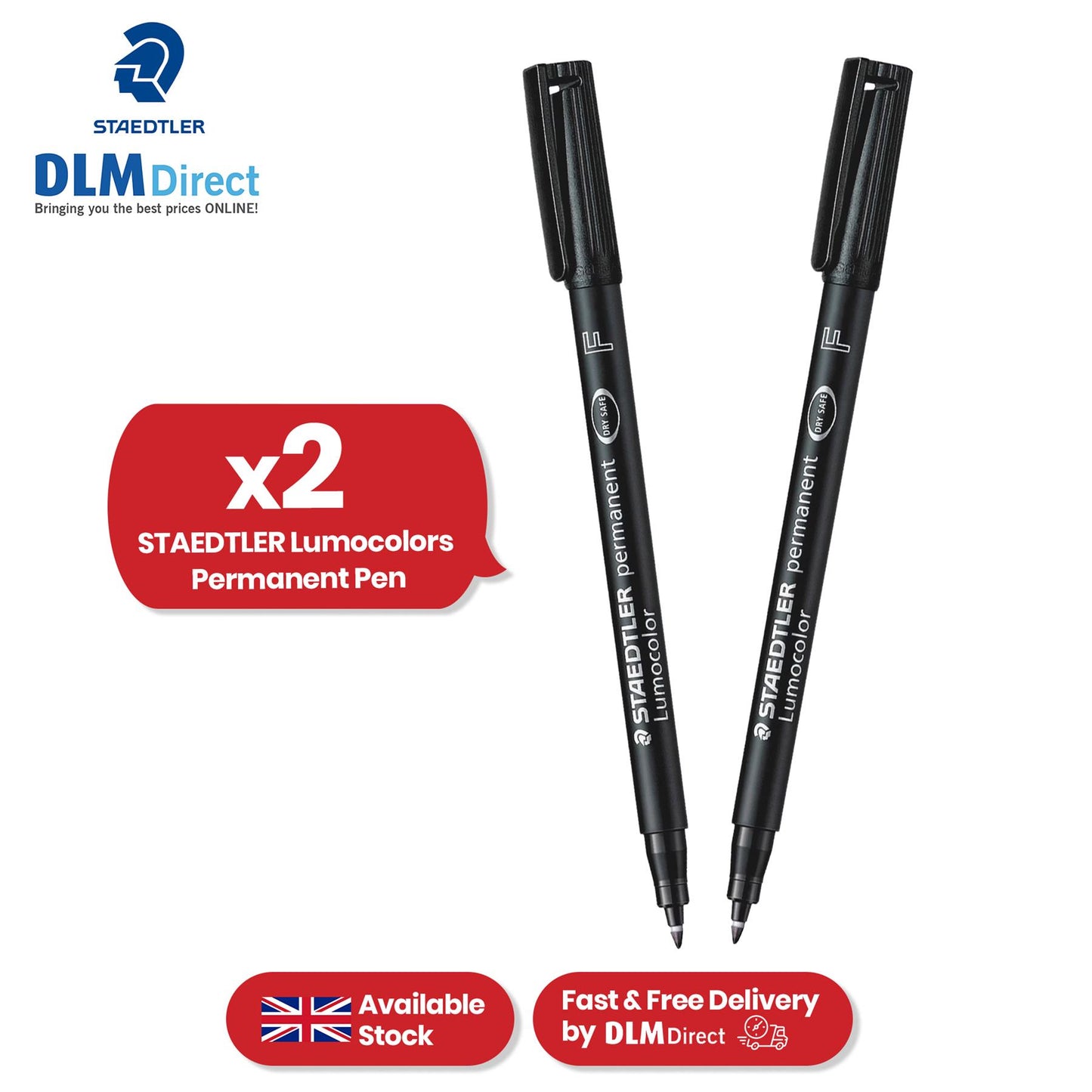 STAEDTLER Lumocolor Black Permanent Marker - 318F 0.6mm Fine Tip Writing Markers for Office