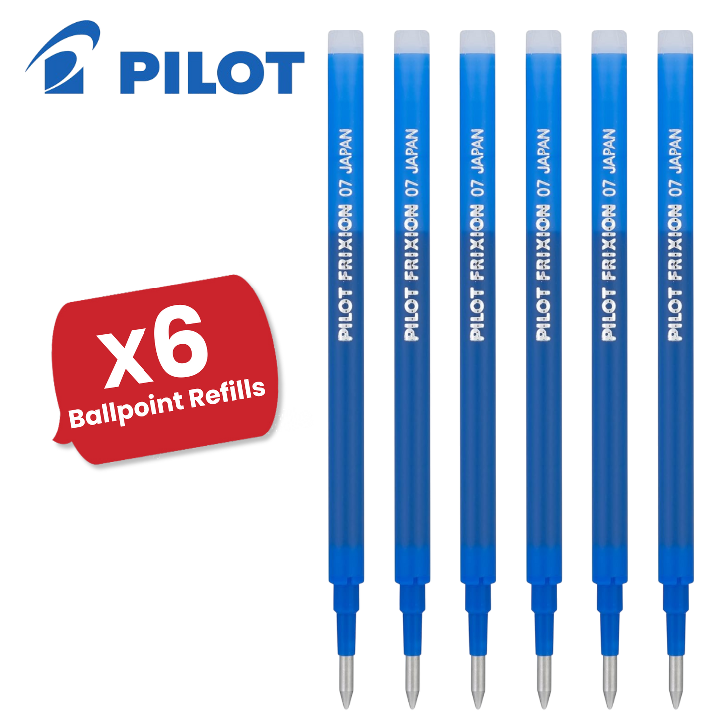 Pilot Frixion Roller Ballpoint Pen Refills 0.7mm Tip Smooth Writing - Blue Ink