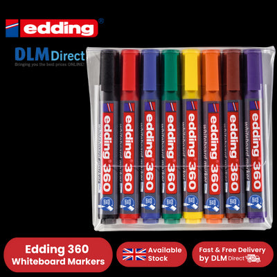 Edding 360 Drywipe Marker Assorted Pack of 8 - 1 to 5 Packs