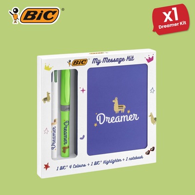 Bic My Message Dreamer Kit - Stationery Kit with 1 Ballpoint Pen 4 Colours
