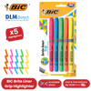 Bic brite liner Grip (1.6 to 3.3 mm) Chisel Tip Highlighter Pen Assorted (1 x Pack of 5 Highlighter Pens) - 1 to 5 Packs