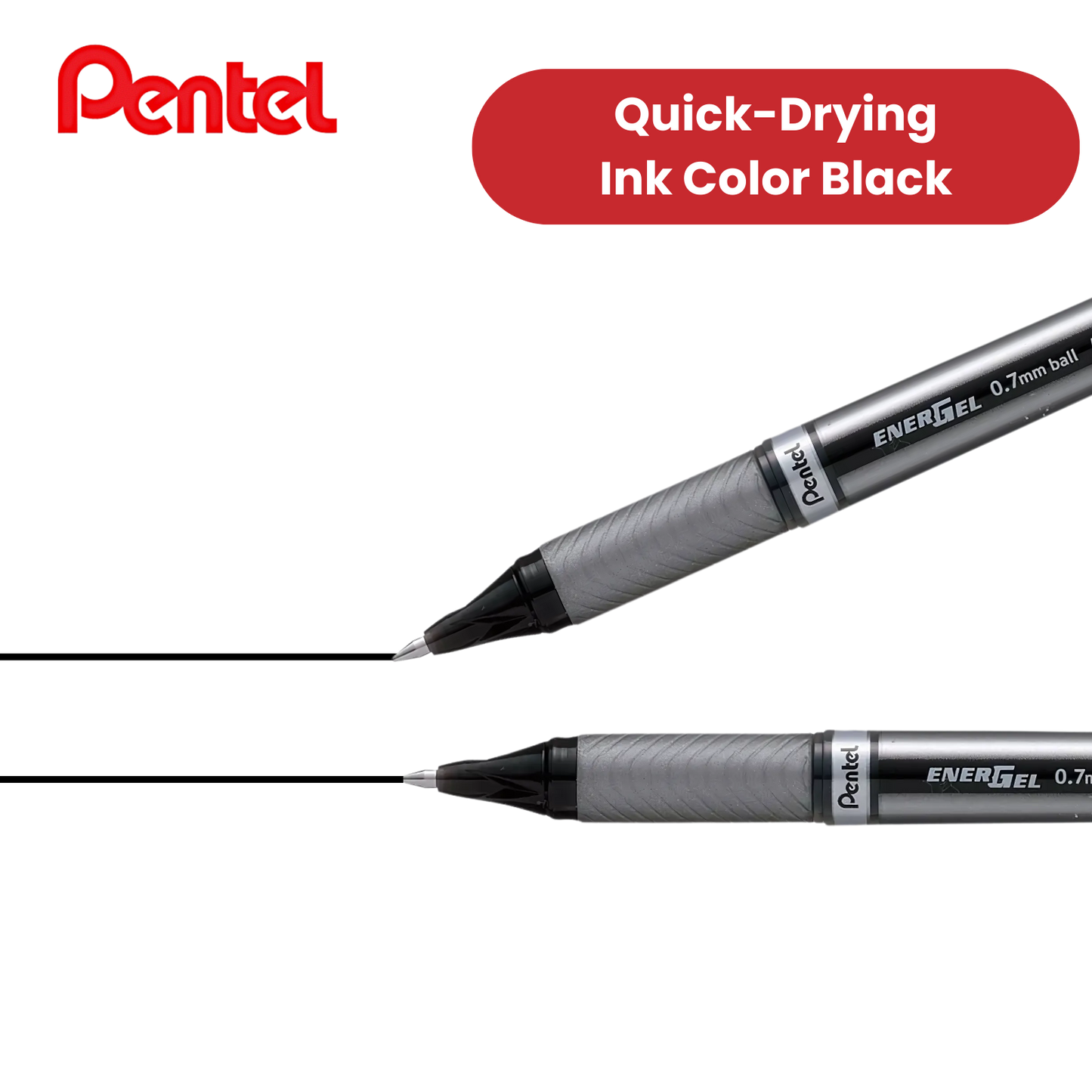 PENTEL ENERGEL METAL TIP ROLLERBALL BLK - Pack of 12 - 1 to 5 Packs