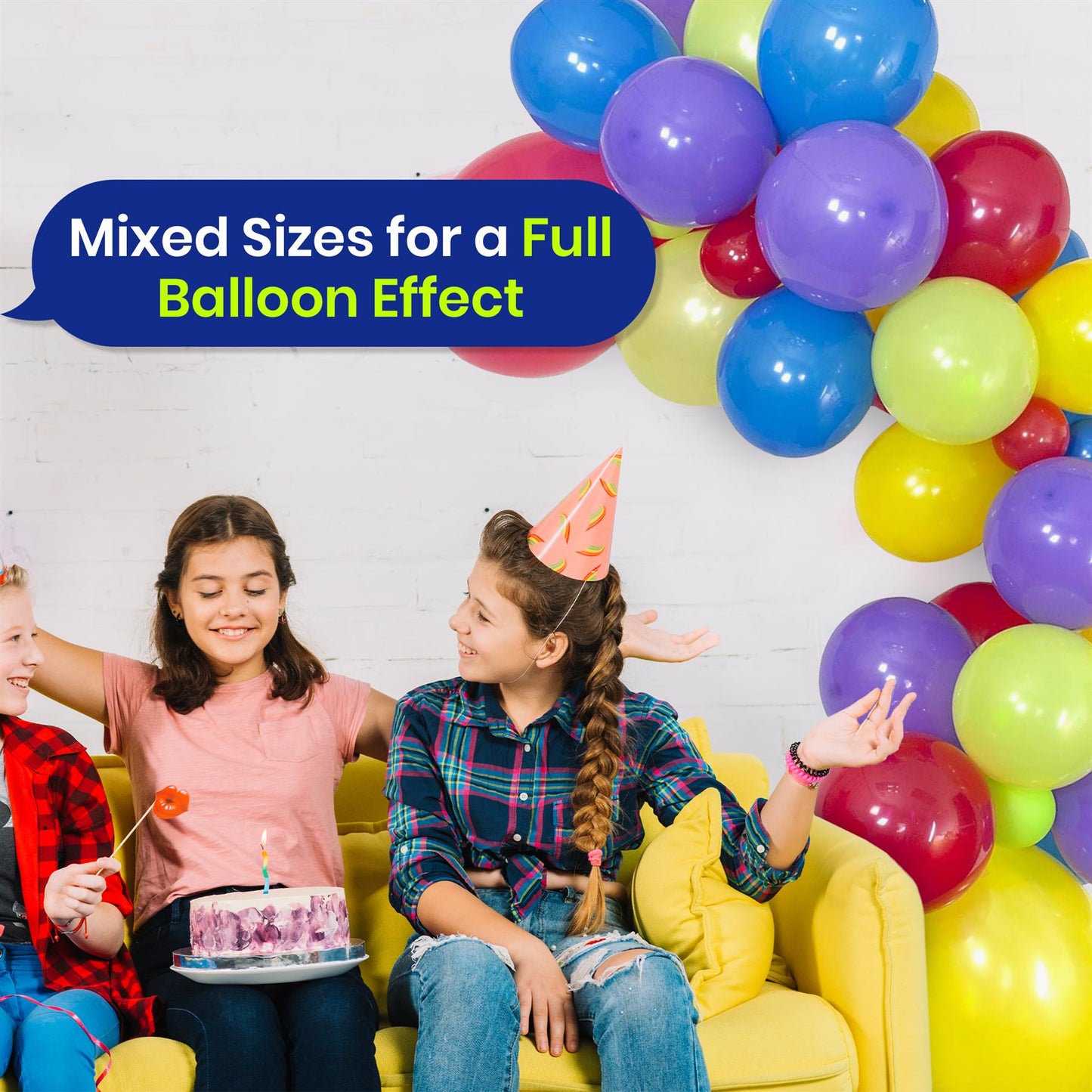 Balloon Garland and Birthday Girl Banner Set for Colourful Party Decor