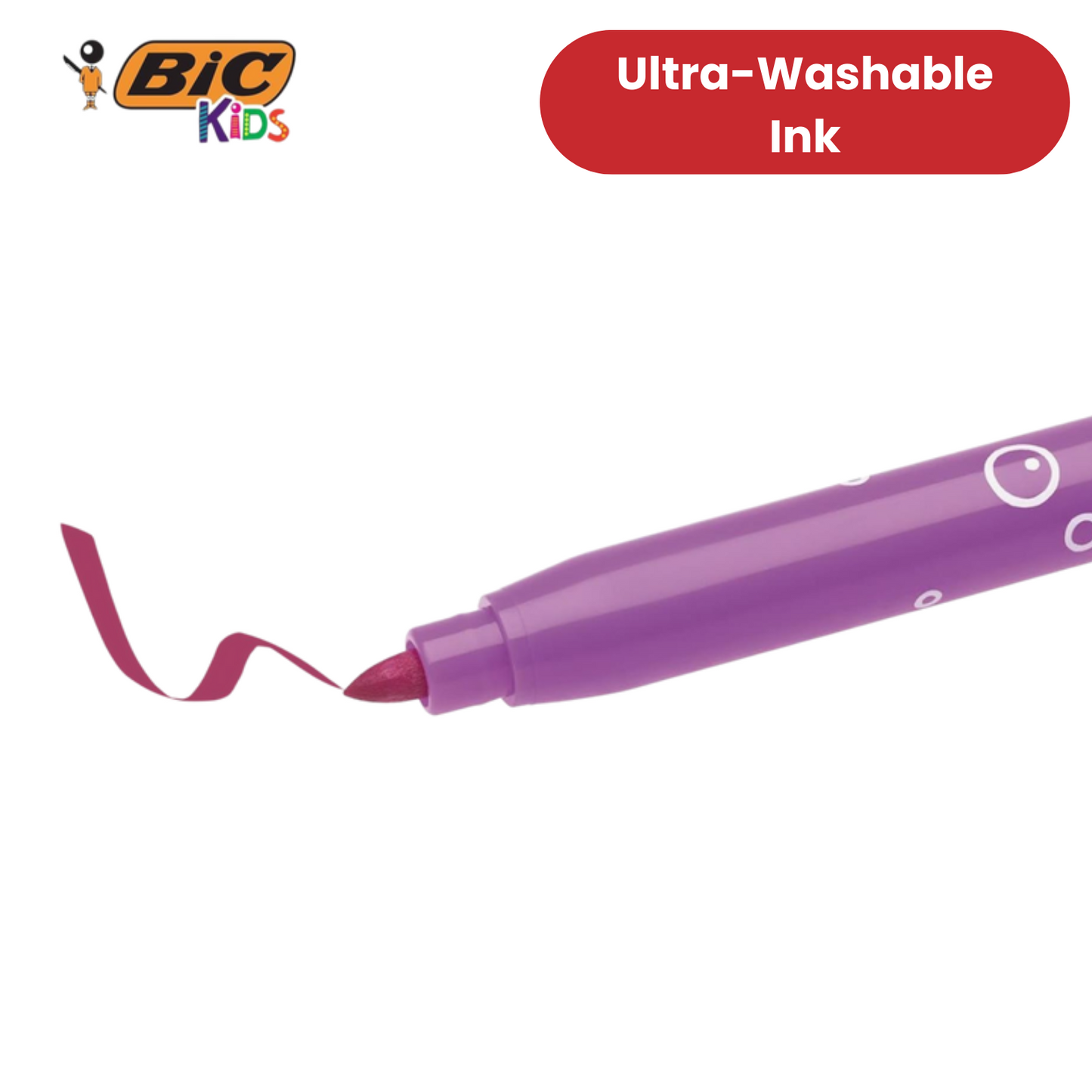 BIC Kids Felt Tip Pens with Medium Blocked Tip 24 Colours