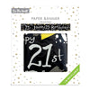 Happy 21st Birthday Black and White Recyclable Banner - 2.6m