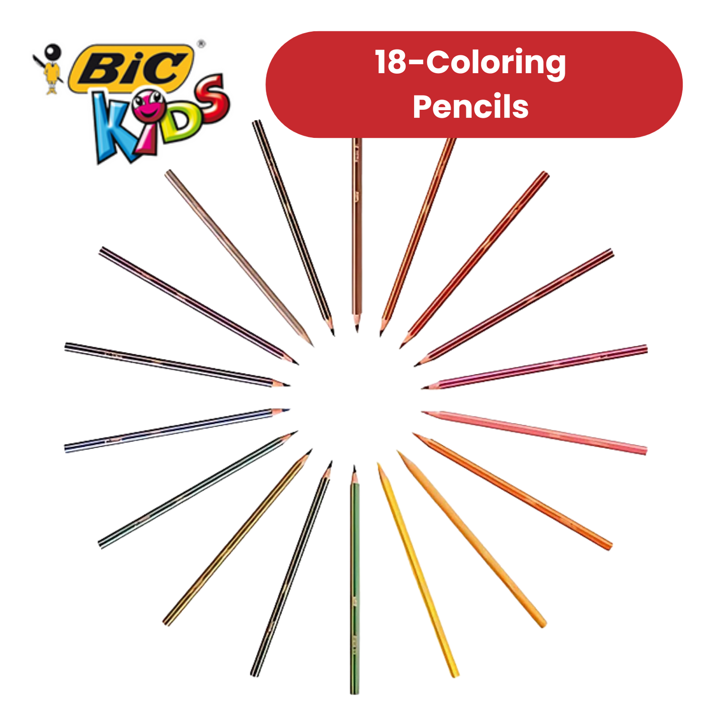 BIC Kids Tropicolors 2 Colouring Pencils Assorted - Pack of 18 - 1 to 5 Packs