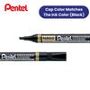 Pentel N860 PERMANENT CHISEL MARKER BLACK - Pack of 12