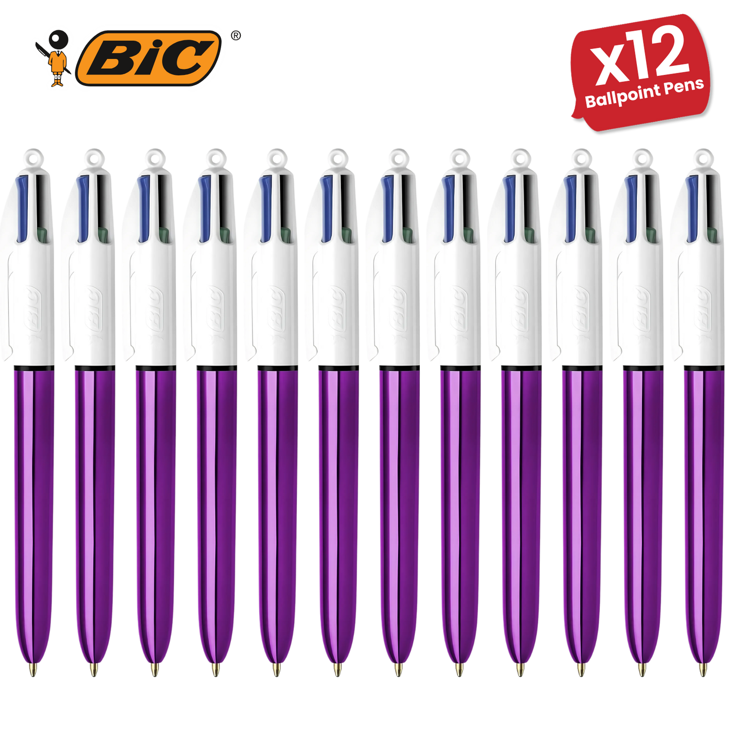 Bic 4 Colour Shine - Purple - Single Pen