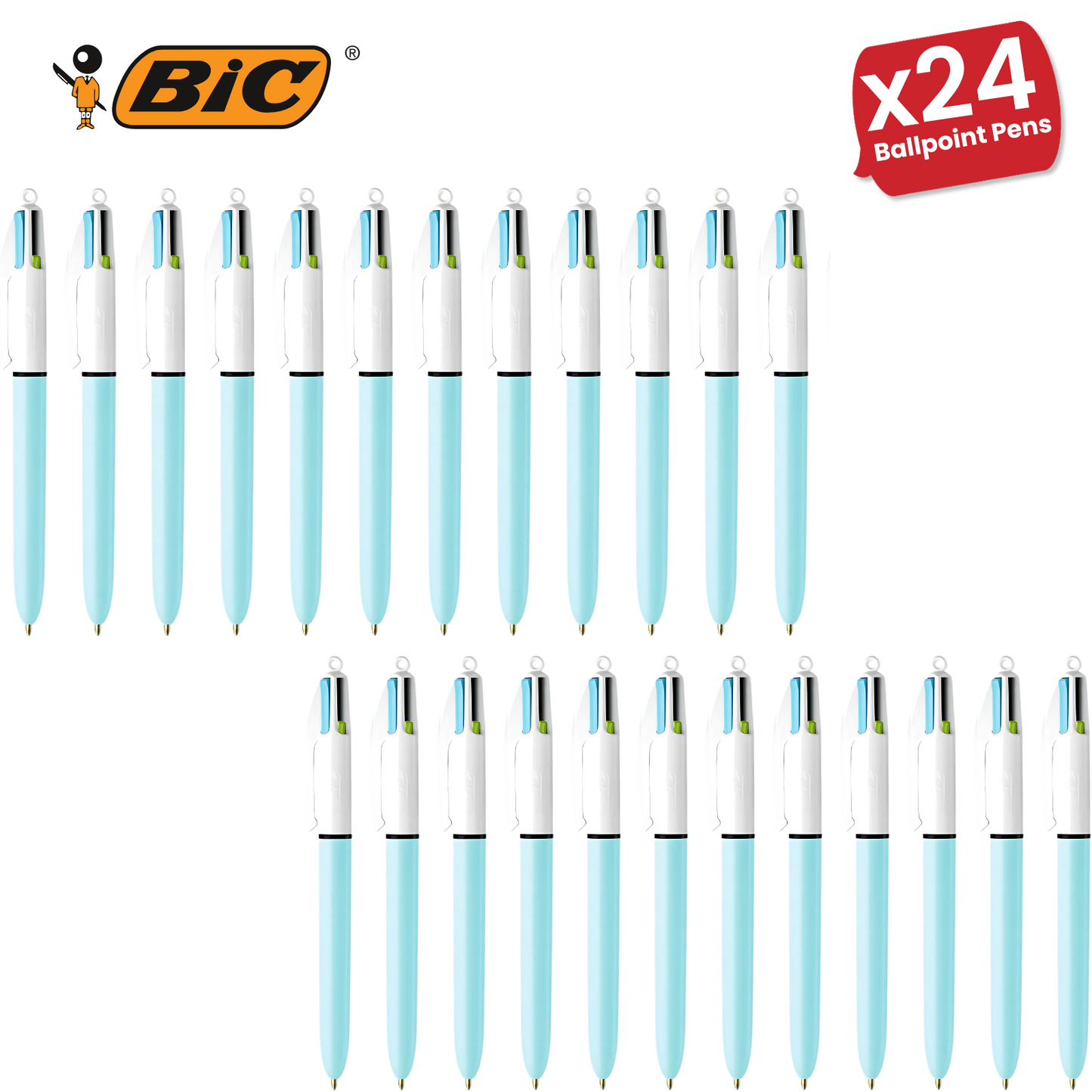 BIC 4 Colours Fun Ballpoint Pen Assorted Inks for Writing and Drawing