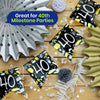 Black and White 40th Birthday Banner and Bunting Decor Set for Party Spaces