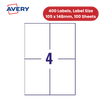 Avery 3483 Multipurpose Labels, 400 Per Pack 105 x 148 mm, Permanent - 1 to 5
