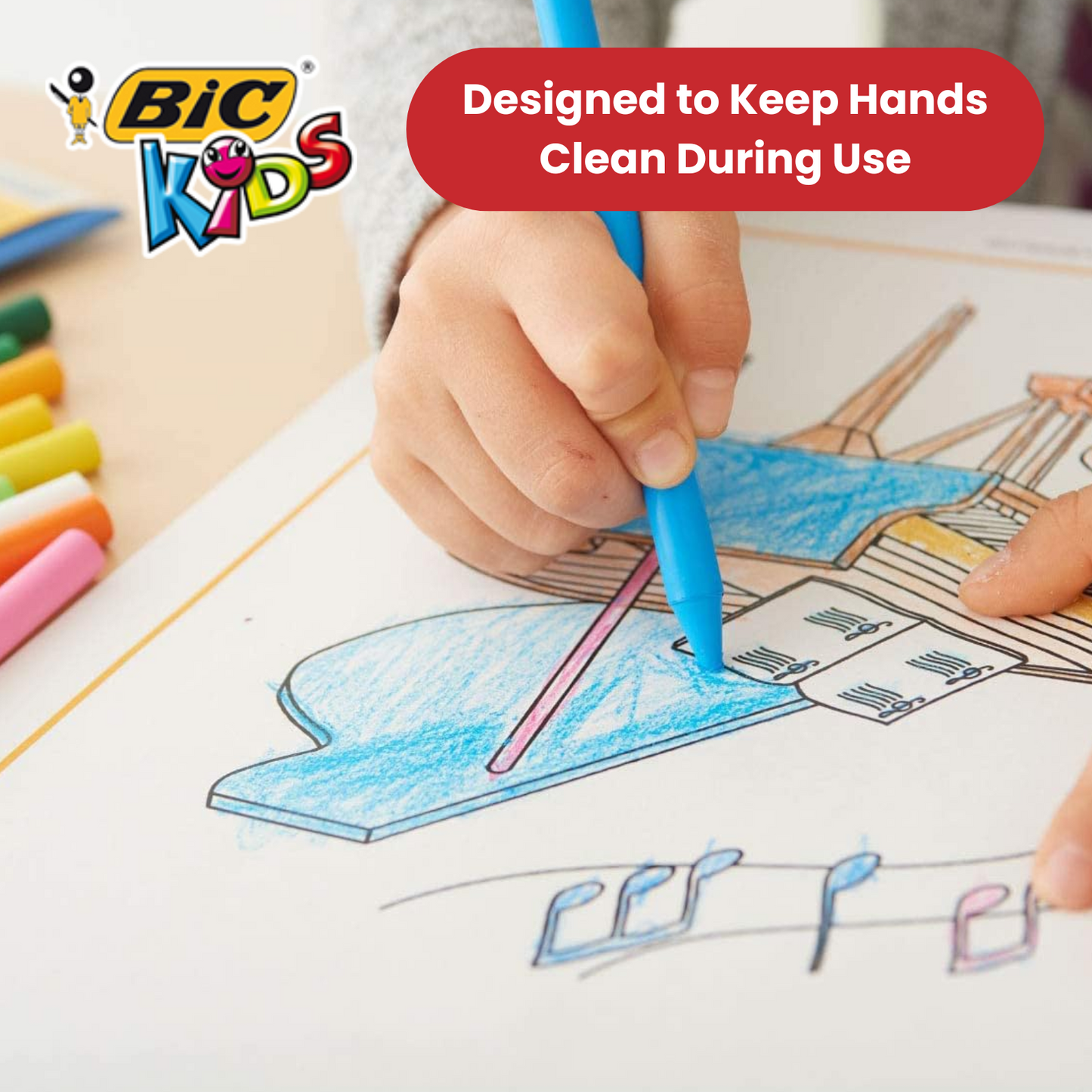 BIC Kids Plastidecor Crayons Assorted Colours - Wallet of 24 - 1 to 5 Packs