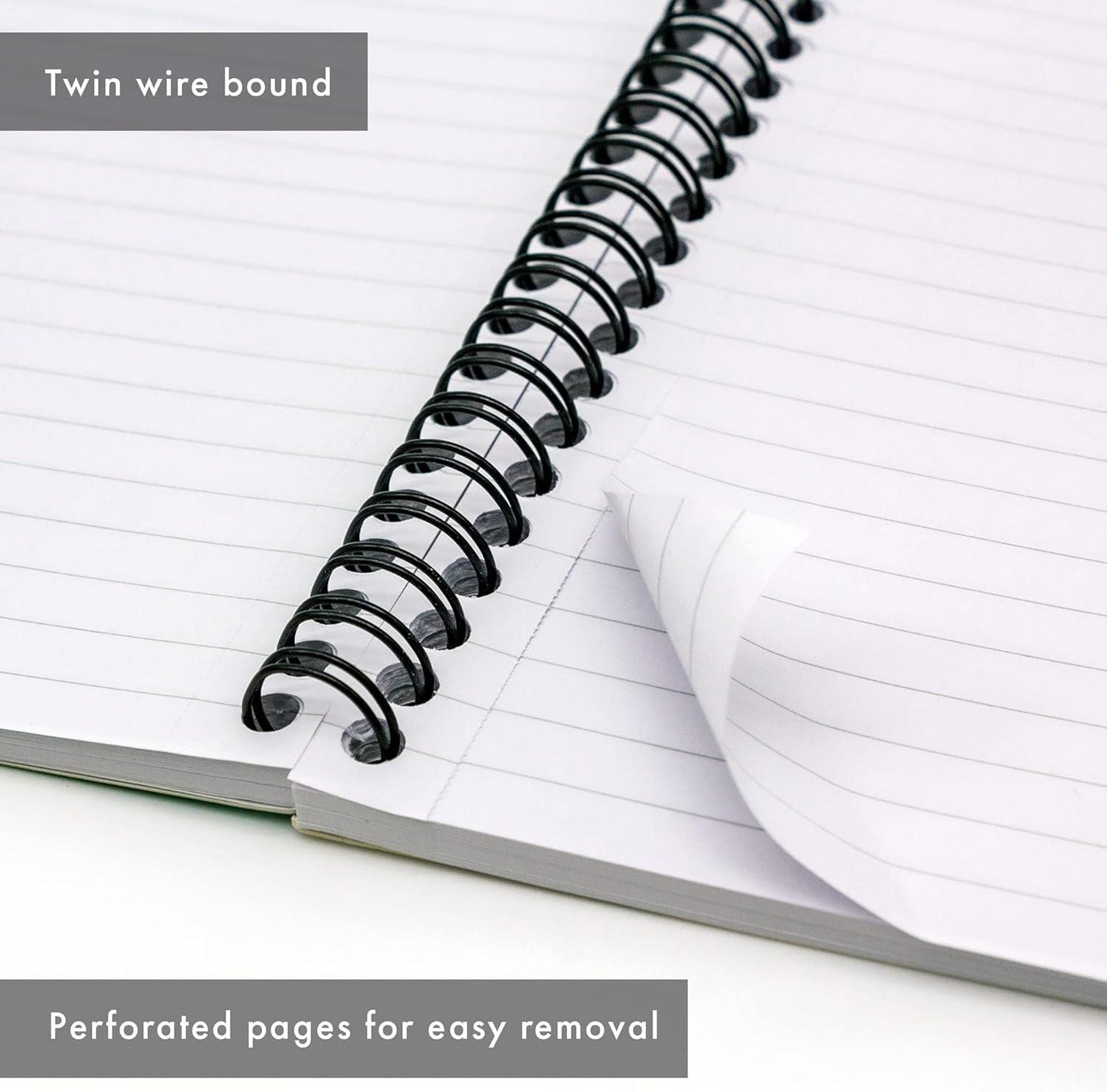 PUKKA WHITE A5 WIREBOUND PADS 200 page 80gsm (RULED/MARGIN) - PACK OF 6