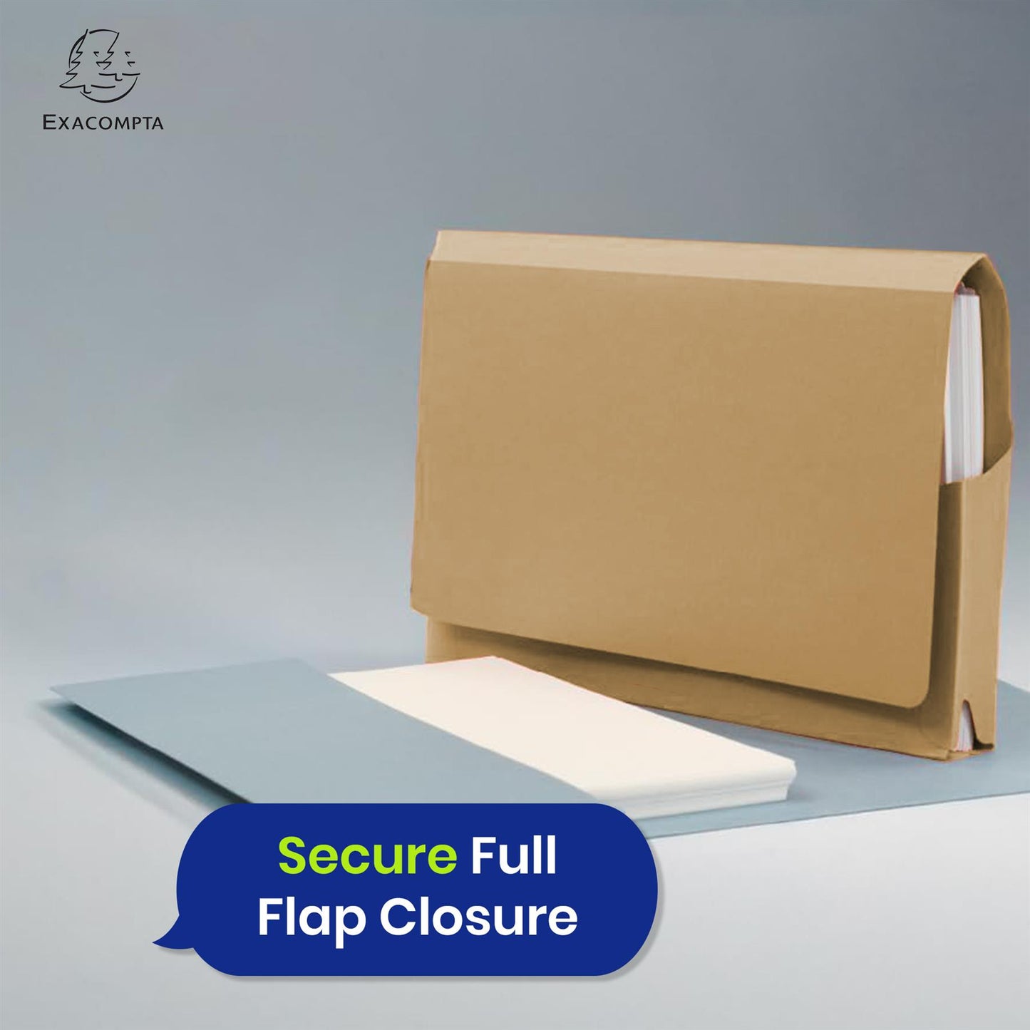 Exacompta Guildhall Full Flap Pocket Wallet, Durable 315gsm Manilla Folder Foolscap, 50 Pack (Buff)