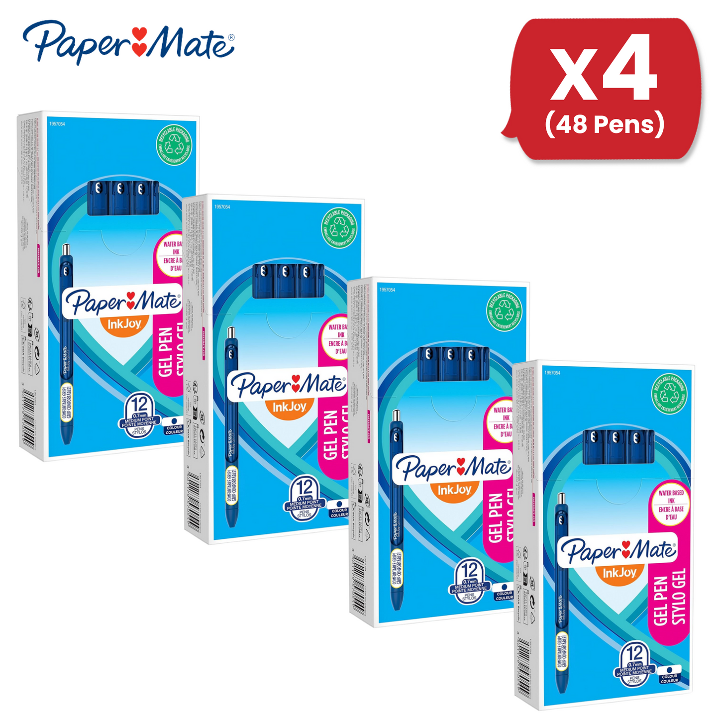 PAPERMATE GEL RETRACTABLE BLUE - 1 to 5 Packs