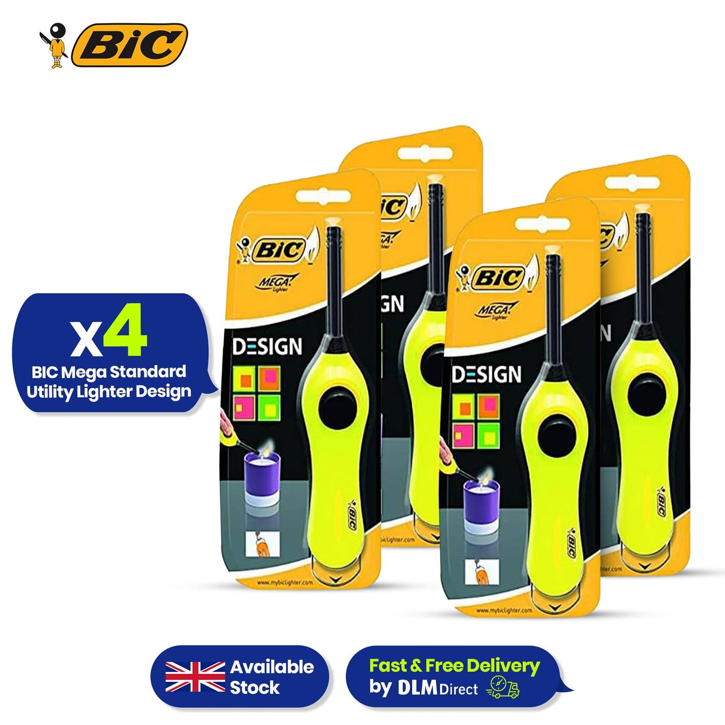 BIC Mega Standard Utility Lighter Design Variation