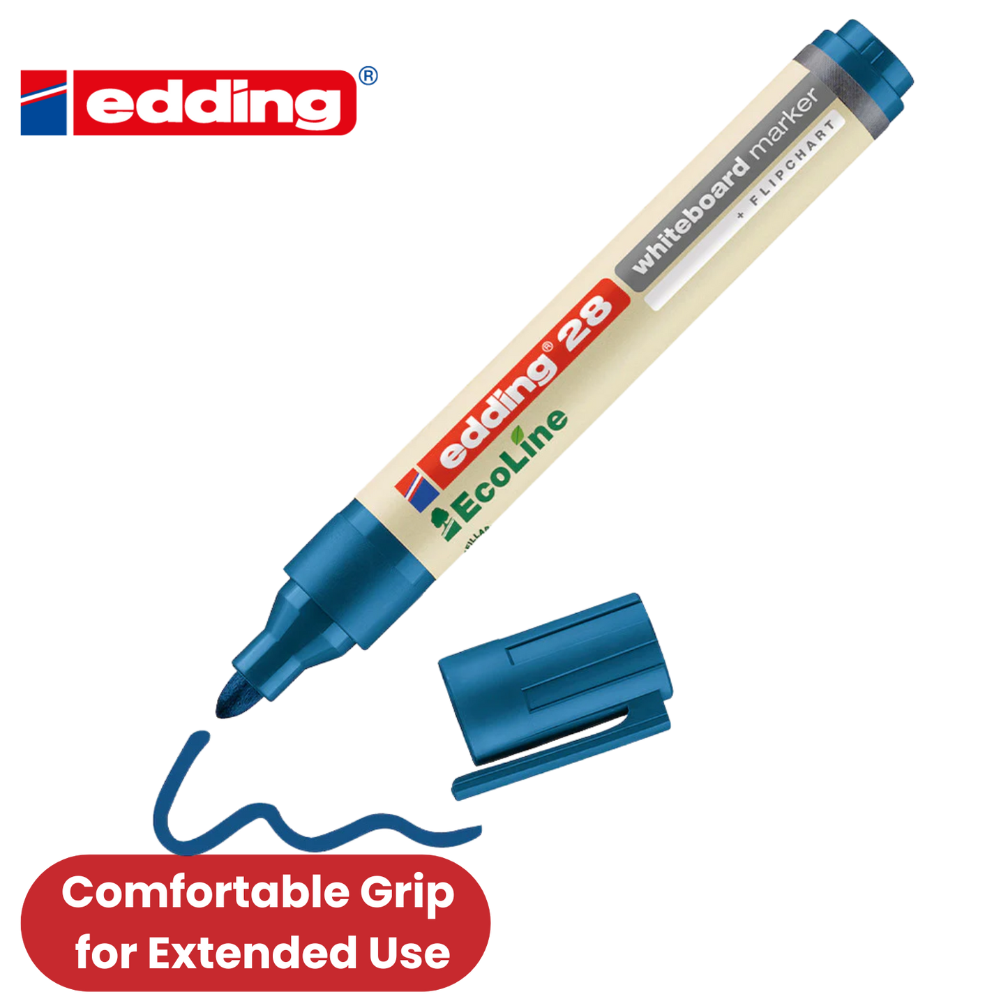 edding 28 Ecoline whiteboard marker - blue - box of 10 whiteboard pens-Pack 2-36