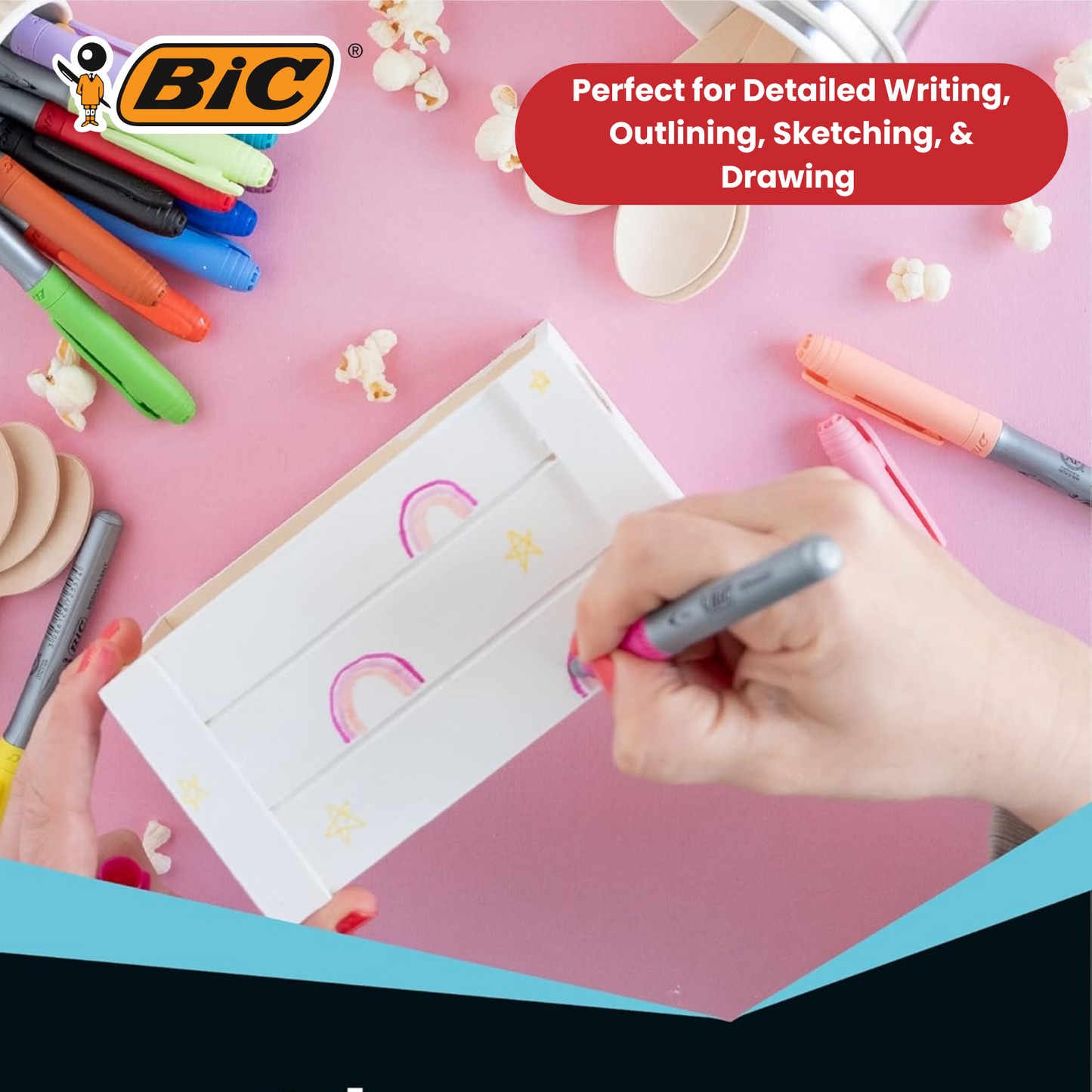 Bic Permanent Markers Fine Colour Intense Assorted Pack 1 to 5