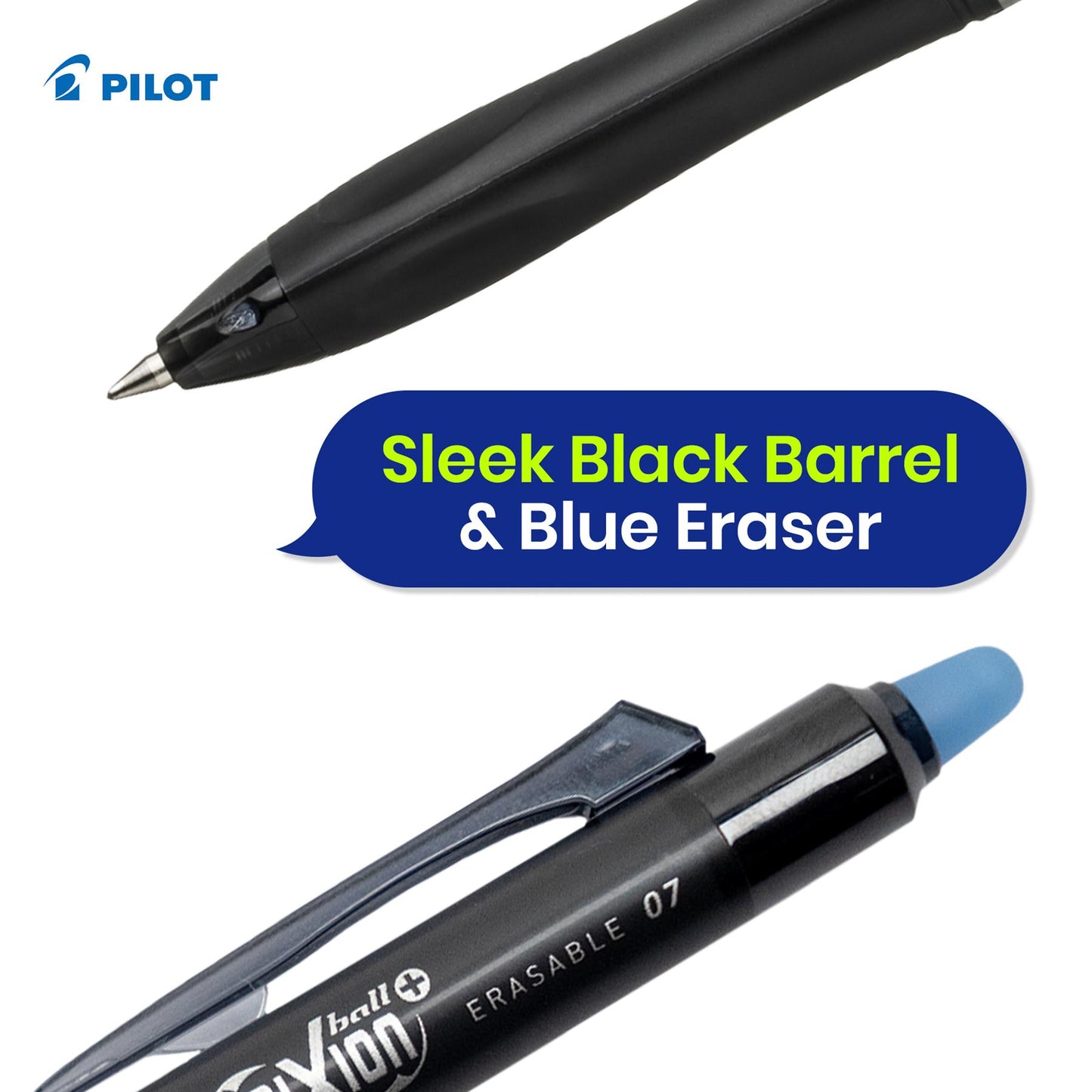 Pilot Frixion Ball Plus Blue Erasable Pens 0.7mm Pack of 3 Pens & 3 Ink Refills