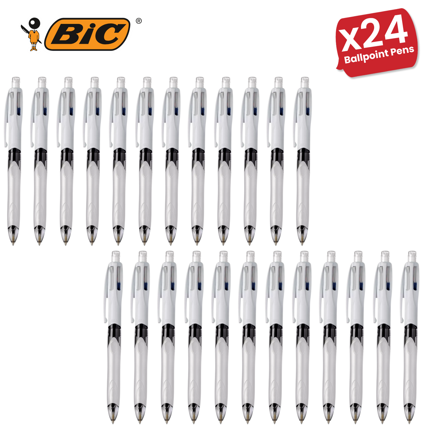 Bic 4 Colours Combination Medium Ballpoint Pen + Medium Mechanical Pencil