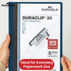 Durable Clip Folder 30 Sheet PVC Display File, 25 Pcs Midnight Blue A4 Clip Bar File for Home