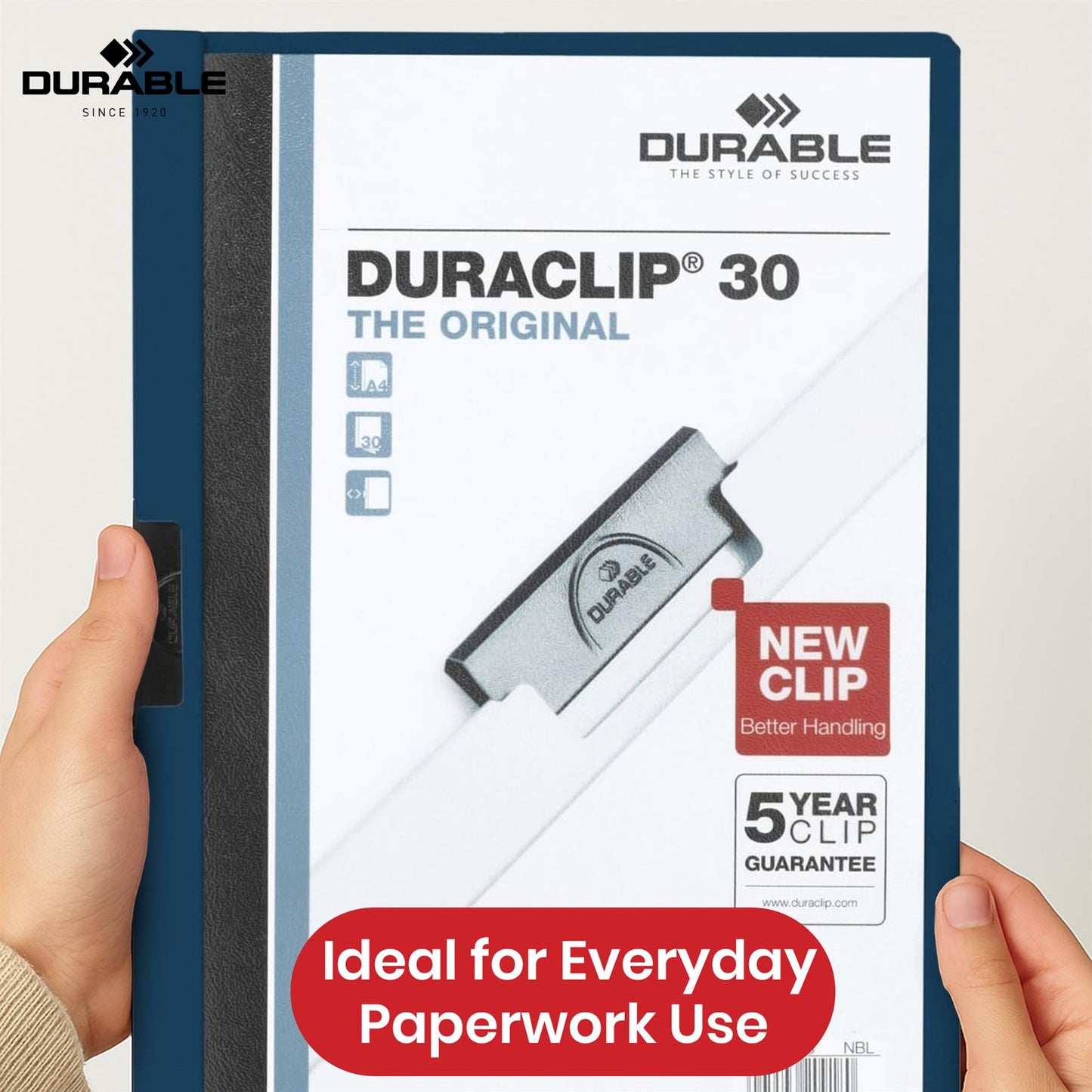 Durable Clip Folder 30 Sheet PVC Display File, 25 Pcs Midnight Blue A4 Clip Bar File for Home