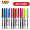 BIC PERMANENT MARKERS FINE ASSORTED - PACK OF 12
