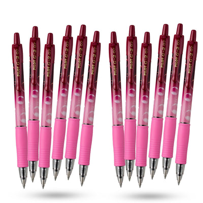 Pilot G2-07 Gel Pen Bubble Pink Pack of 12 Blue Gel Ink 0.7mm Ergonomic Grip