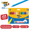 BIC Kids Plastidecor Crayons Assorted Colours - Wallet of 24 - 1 to 5 Packs