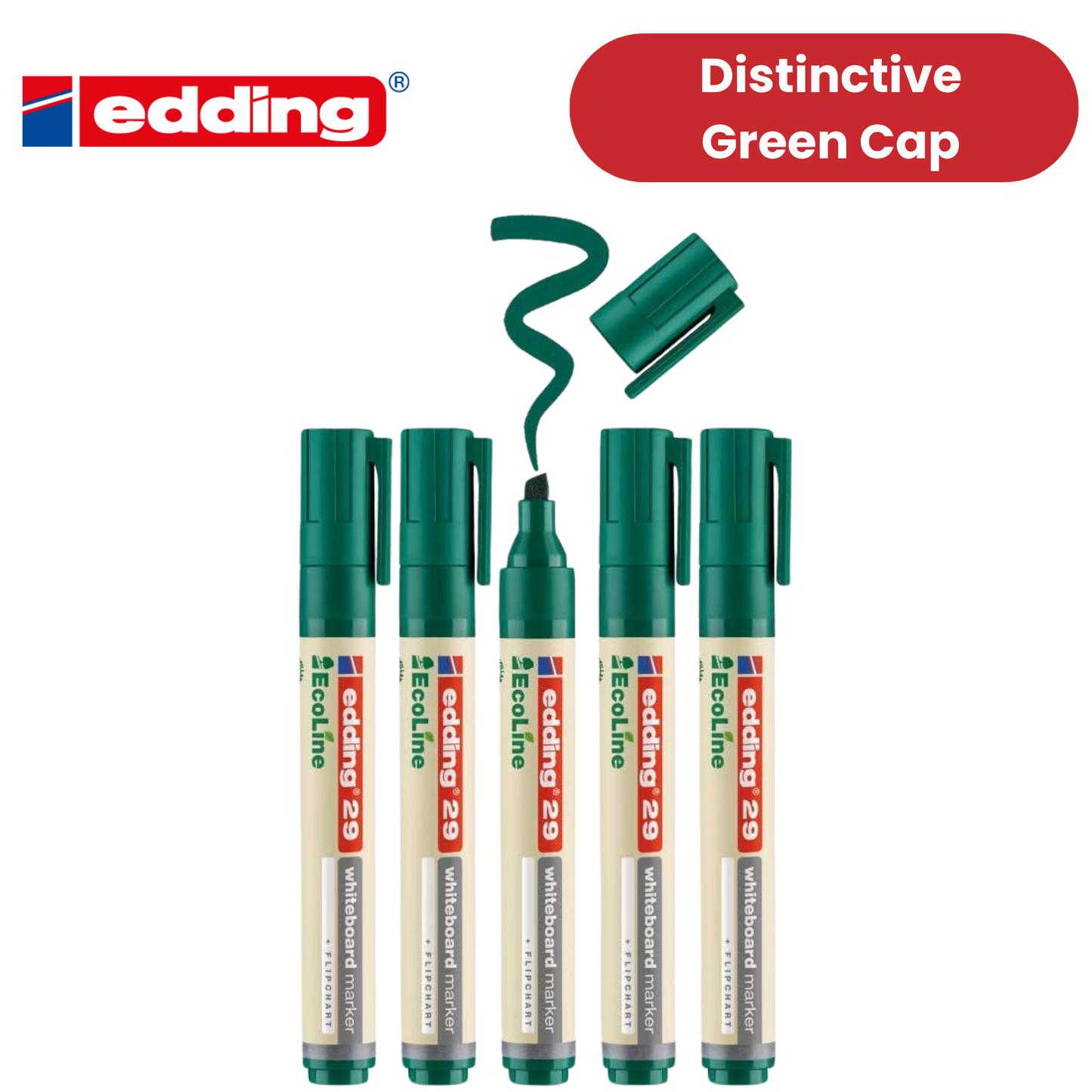 Edding 29 Ecoline Whiteboard EcoFriendly Multiple Markers Chisel Tip 1-5mm Green
