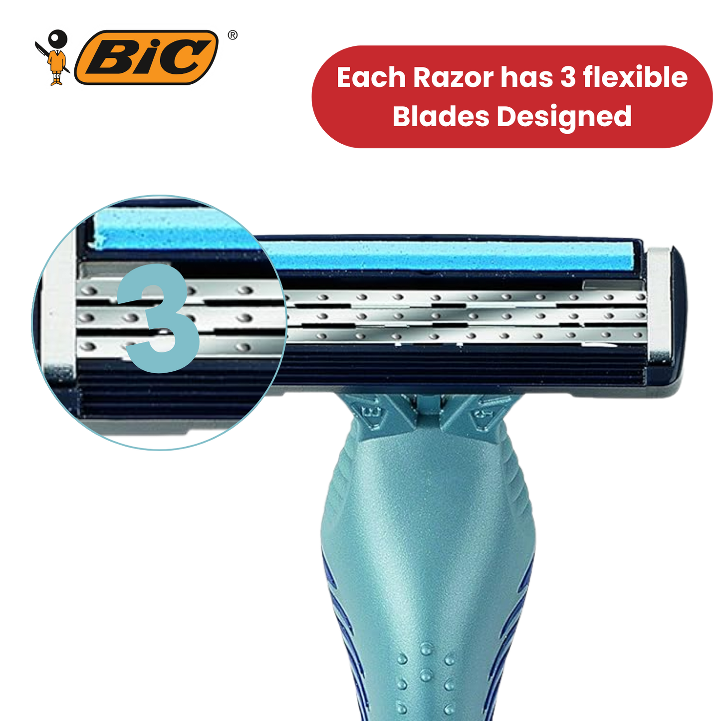 BIC Flex 3 Comfort Disposable Razors - Pack of 3
