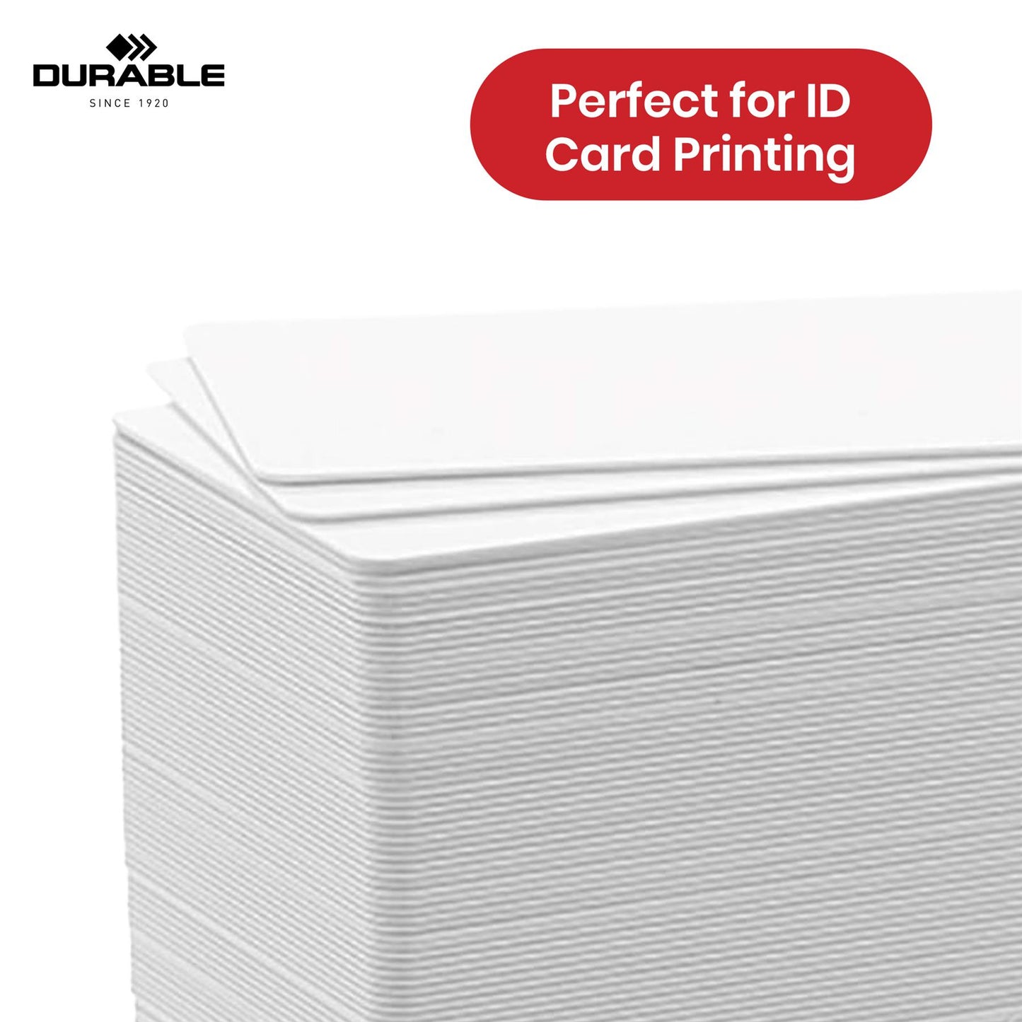 Durable Cards - 100 Pcs PVC White Refill Business Cards, 0.76mm Thick Blank Card for Small Office