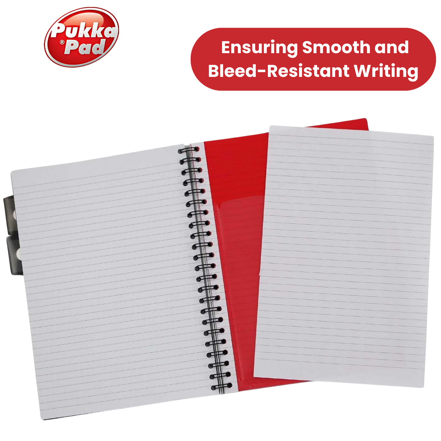 Pukka Pad White B5 Project Book 200 Pages Wirebound Project Book, Ruled/Margin
