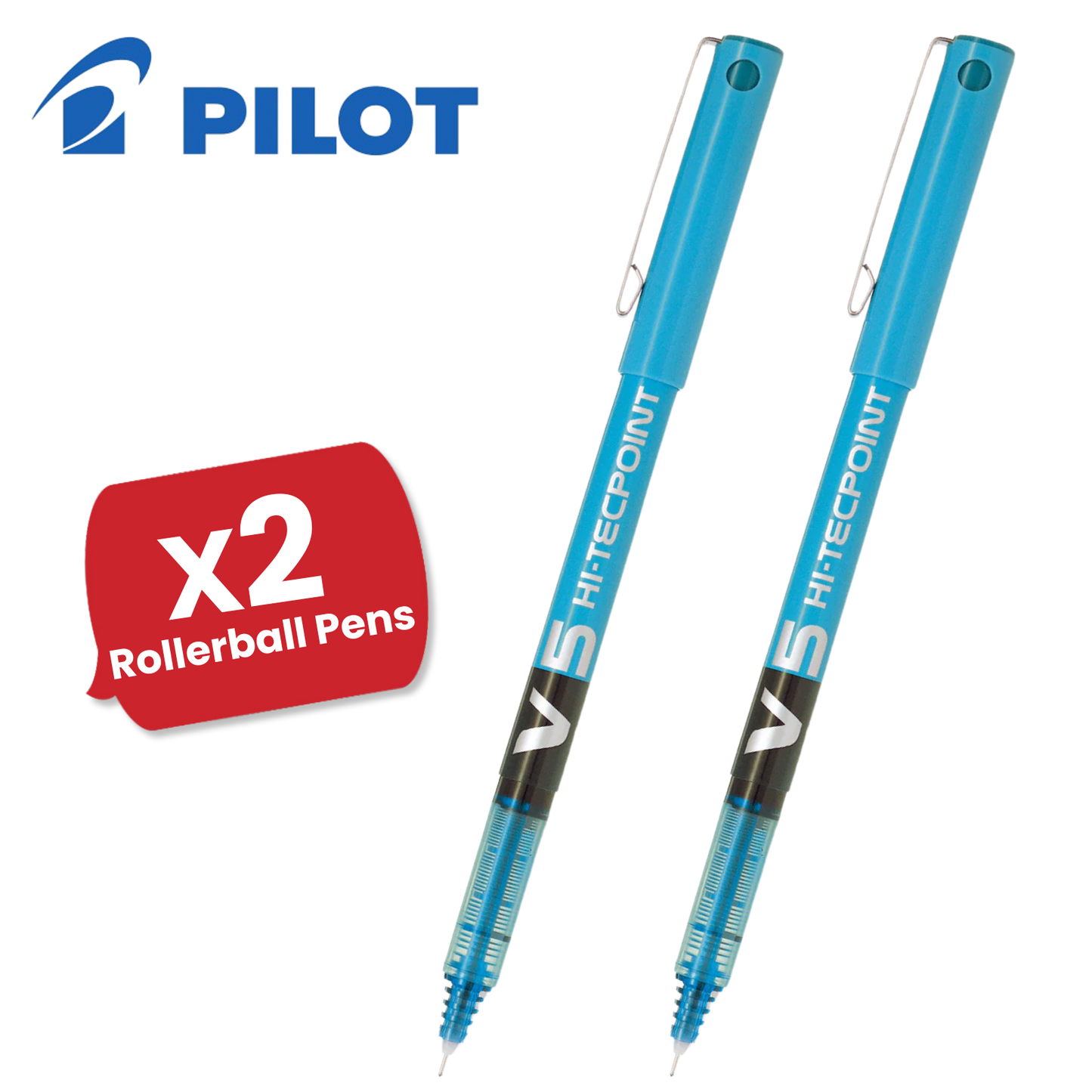 Pilot Hi-Tecpoint V5 Liquid Ink Rollerball Fine Tip 0.5mm Multi Pen - Light Blue