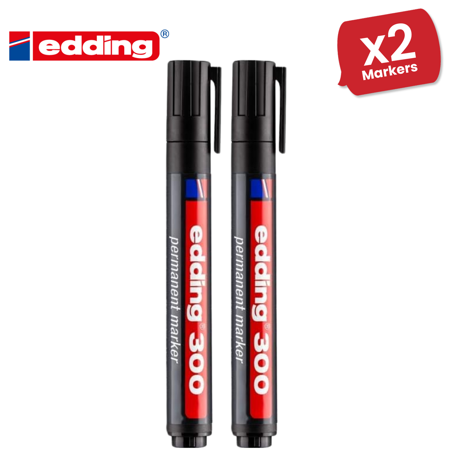 Edding 300 Permanent Marker Bullet 1.5-3mm Black - Single - 1 to 30 Packs