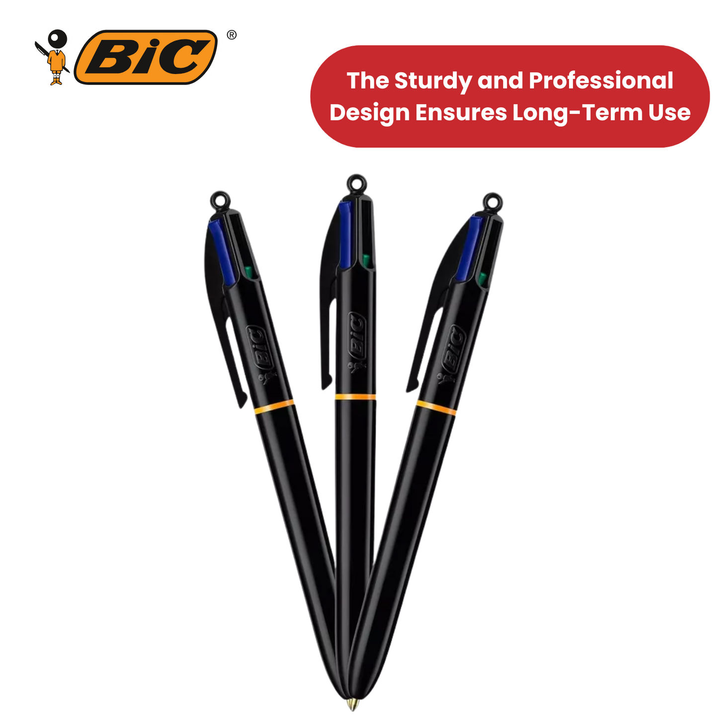 Bic 4 Colours Pro Ballpoint Pen 1.0mm - Single Pen