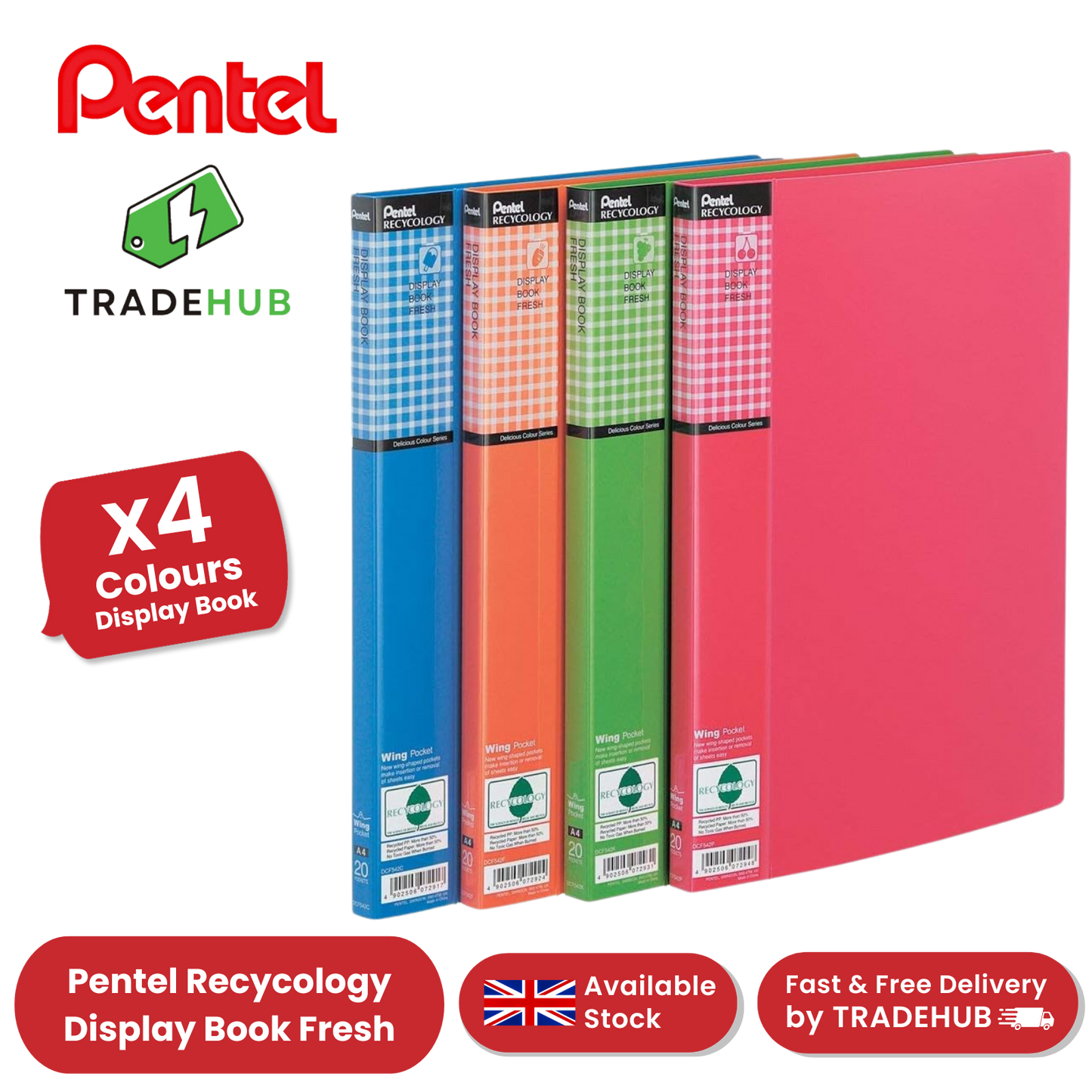 PENTEL RECYC FRESH FILES ASST - Pack of 4 - 1 to 5 Packs