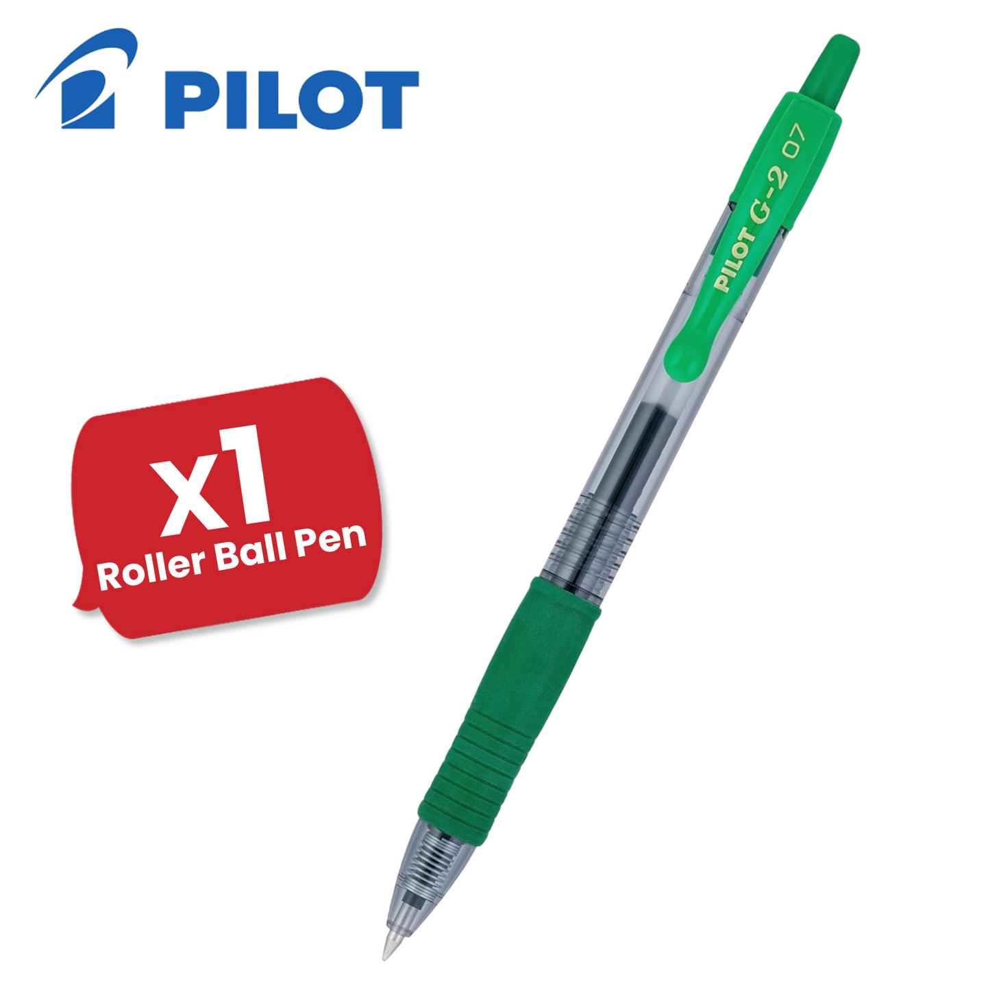 Pilot G-207 Retractable Gel Rollerball 0.7 mm Tip Medium (Single Pen) - Green