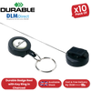 Durable Badge Reel with Key Ring in Charcoal - Pack of 10 - Pack 1-5
