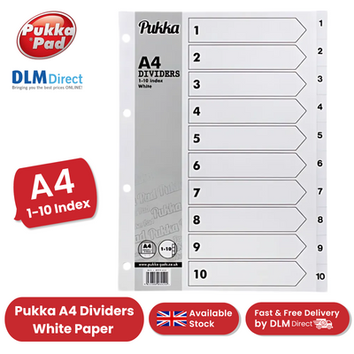 Pukka White Index Divider 1-10 (Box 10)