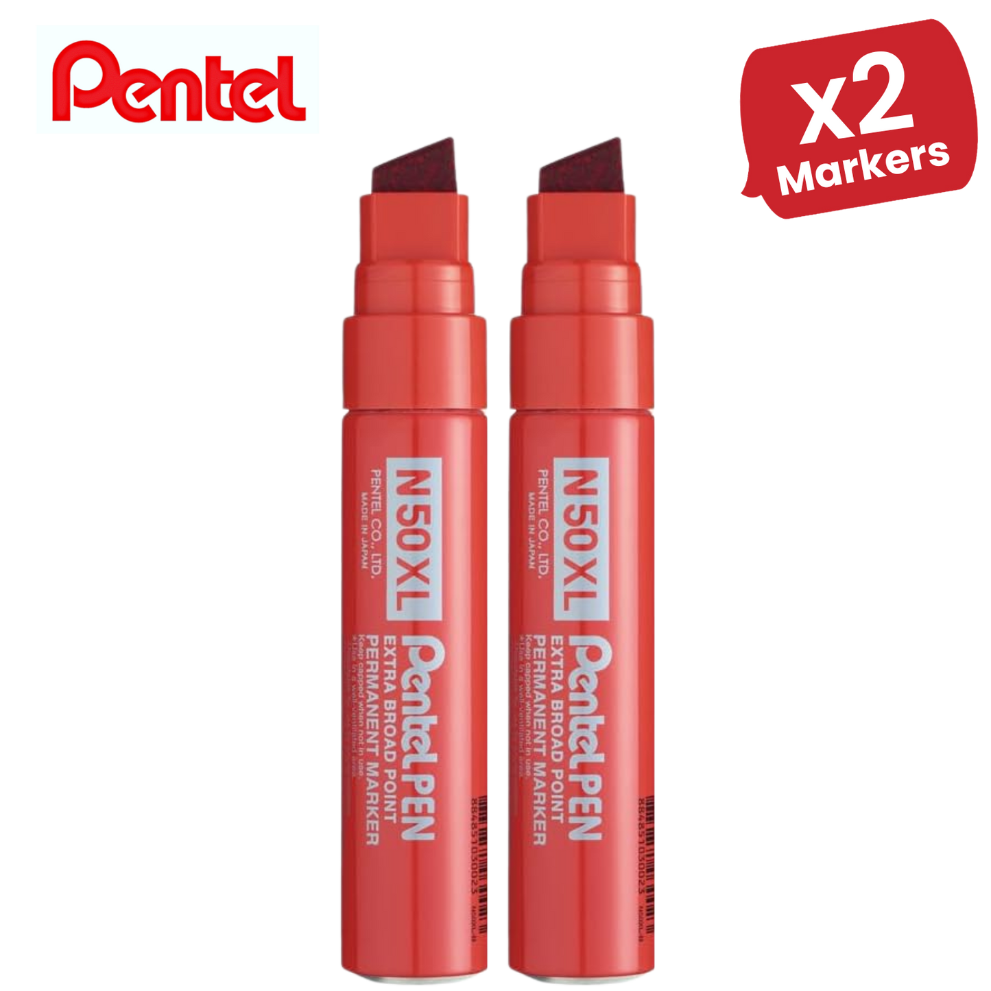 PENTEL N50XL PERMANENT MARKER RED - Single Pen
