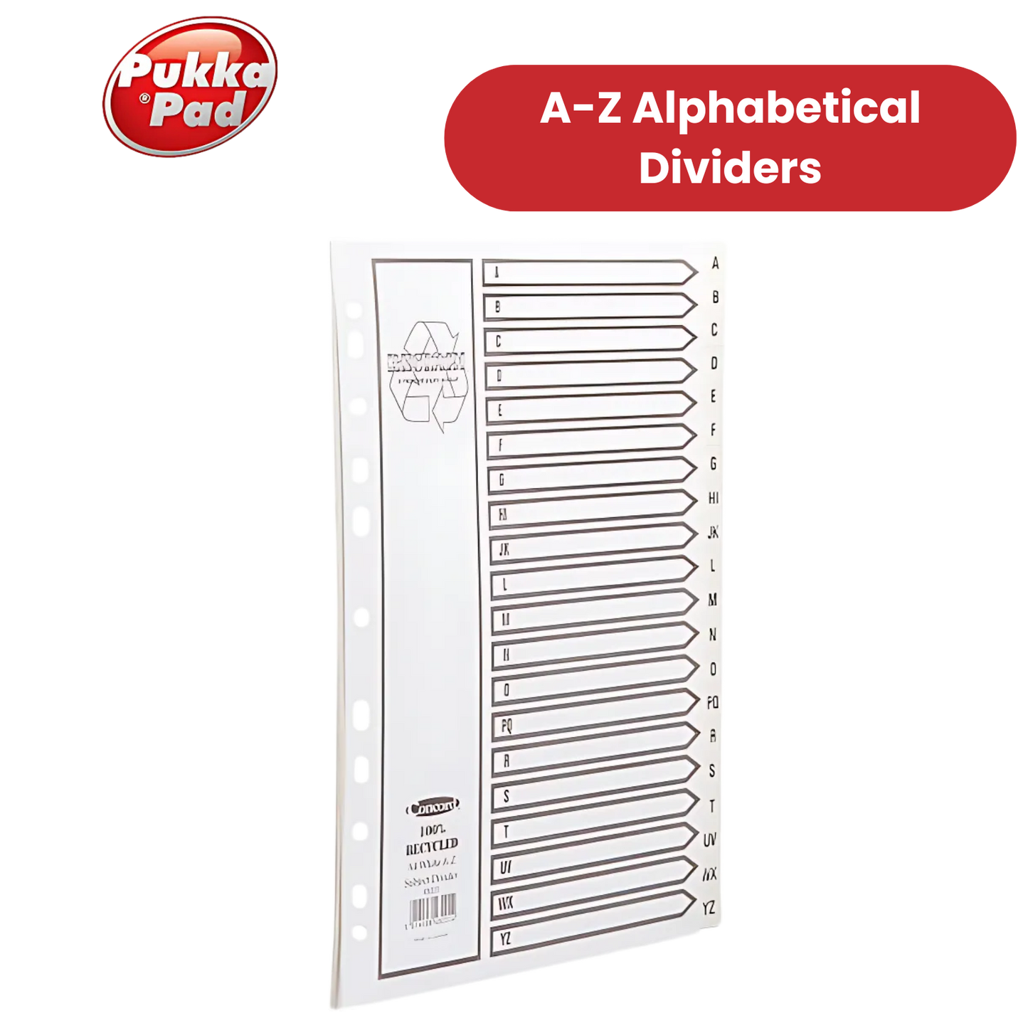 Pukka Concord Recycled Index A4 White 1-20 - 1 to 5 Packs