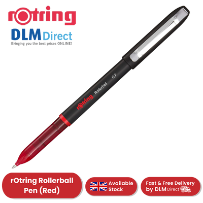 rOtring Rollerball Pen Fine Point 0.7mm - Red Ink, Smooth & Precise Writing