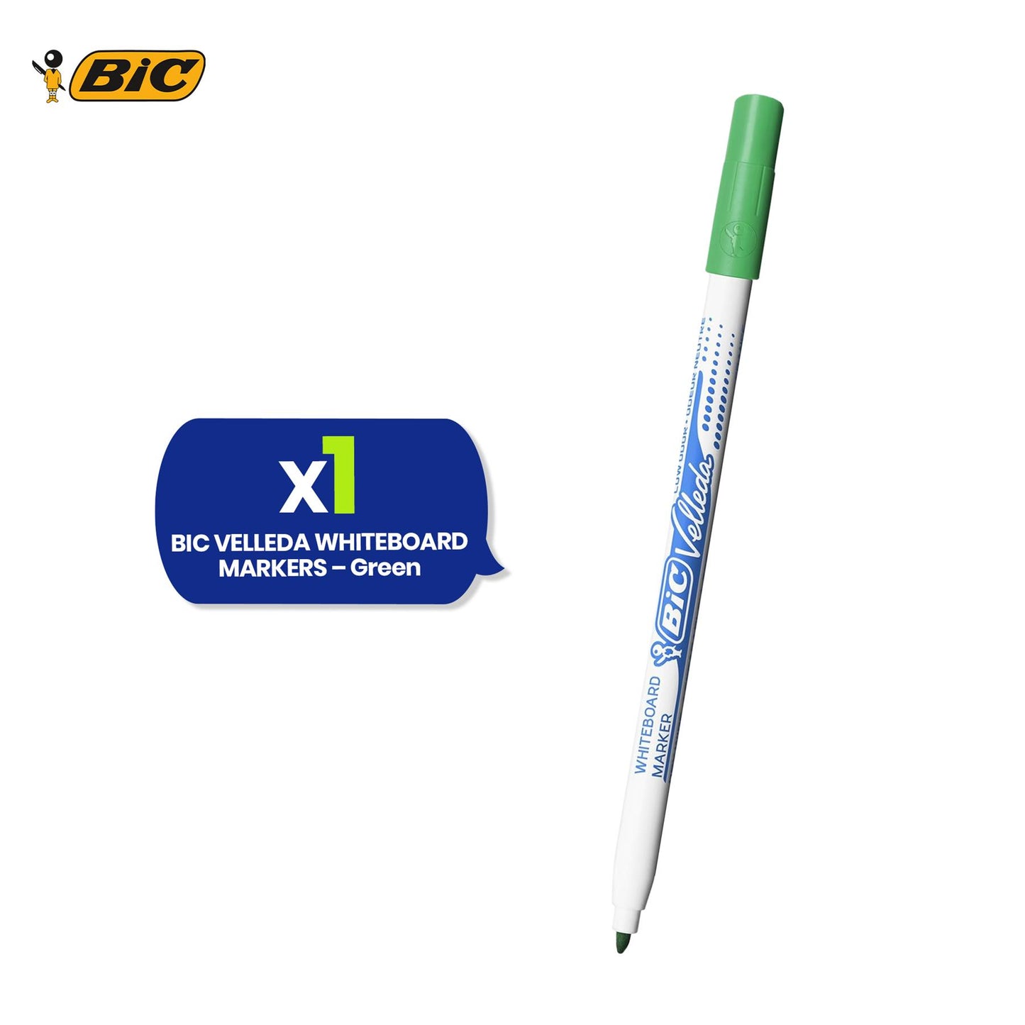 BIC Whiteboard Marker Plastic Bullet Tip Dry Erase Pen Low Odour Ink for Office School