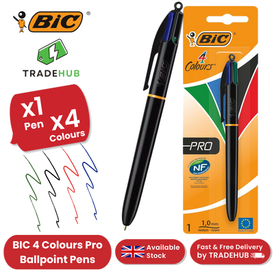 Bic 4 Colours Pro Ballpoint Pen 1.0mm - Single Pen