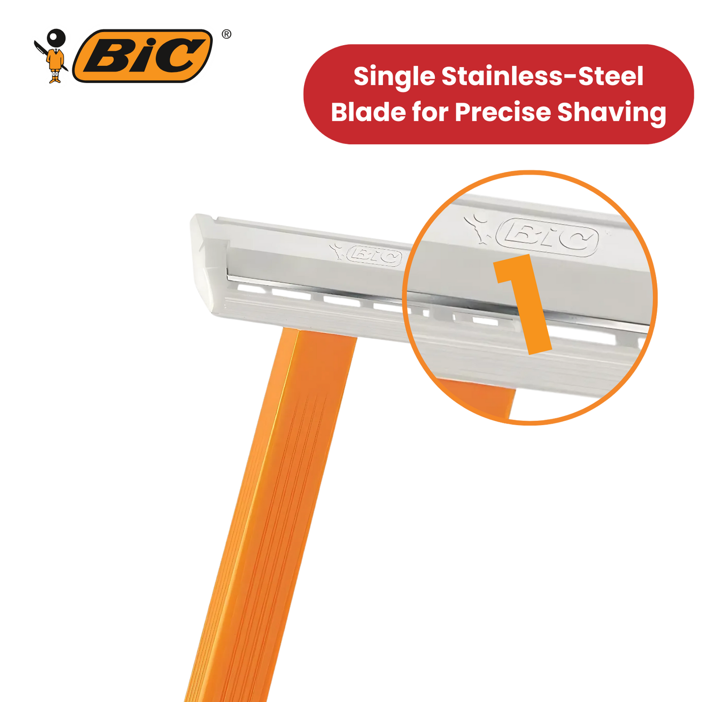 Bic 1  Single Blade Sensitive Razors 5's - Pack of 6