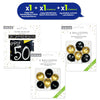Black and Gold Balloons with 50th Birthday Banner Party Decoration Set 12 Inch